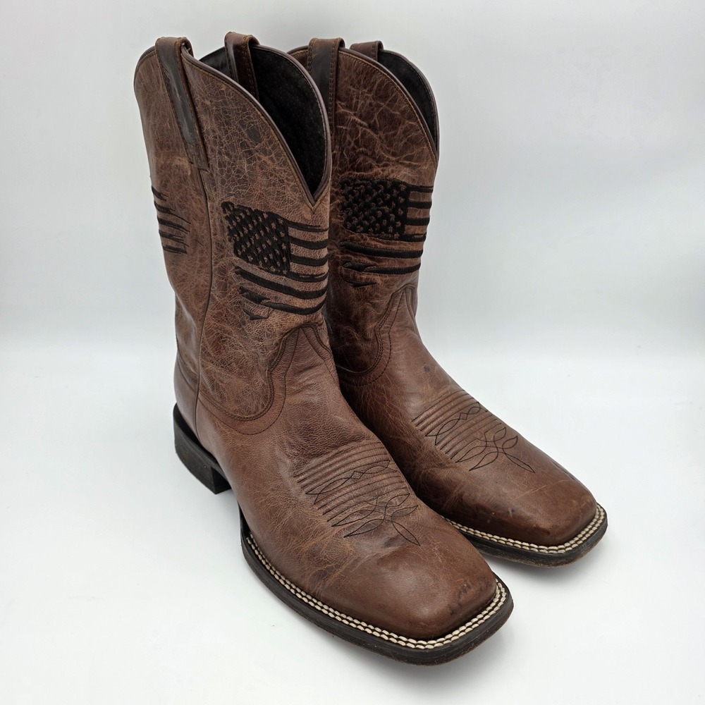 NICE! Ariat Circuit Patriot 10029699 American Flag Western Boots Men's 10.5 Read